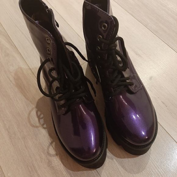 Purple combat boots - Picture 4 of 4